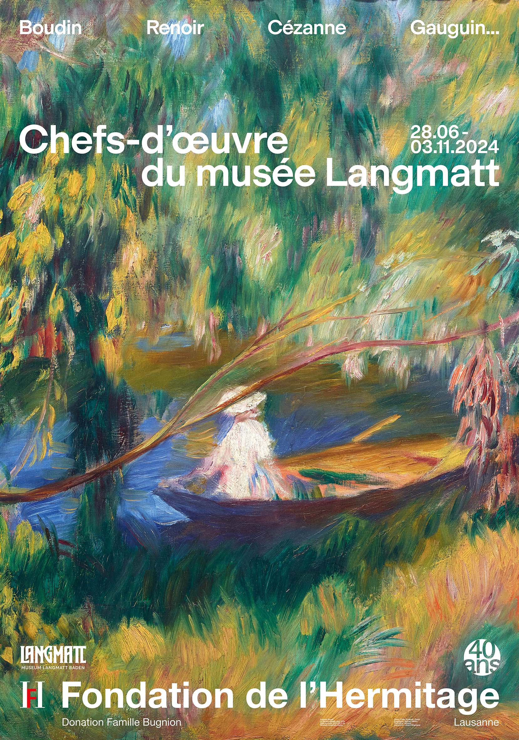 affiche de l'exposition Chefs d'oeuvre du musée Langmatt à la Fondation de l'Hermitage à Lausanne