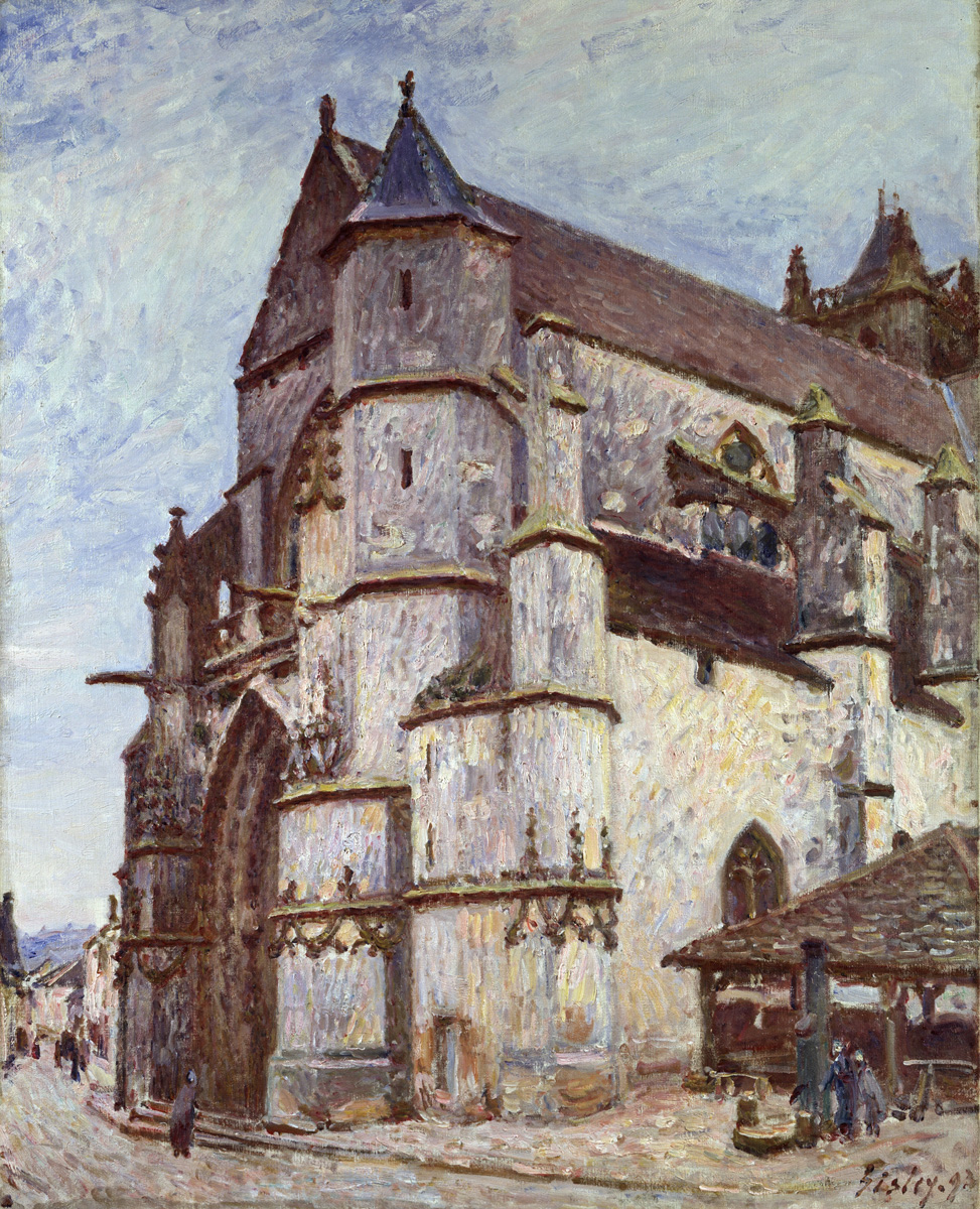 Vue de l'église de Moret-sur-Loing par ALfred Sisley