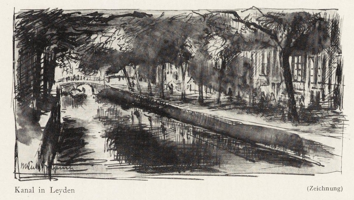 Dessin d'un canal à Leyde
