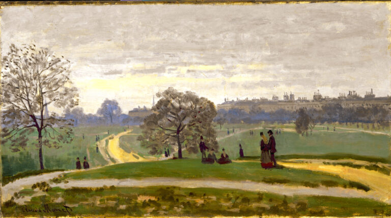 Vue de Londres depuis Hyde Park; temps gris, peinte par Claude Monet