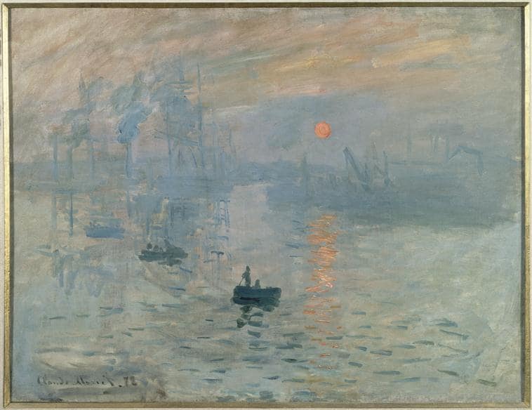 quelques embarcations dans le port du Havre au lever de soleil